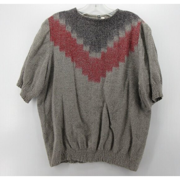 Ikat Sweater Medium Pullover Geometric Artsy Cutout Back Aztec * - Picture 1 of 11